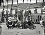 New York, 1893. Columbian Naval Review. Group of sailors, Imperial Russian Navy